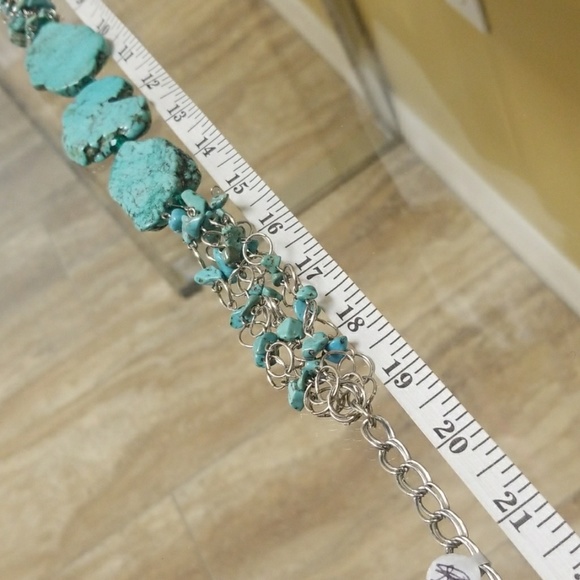 Artisan Handmade Irregular Turquoise Stone Necklace - Picture 7 of 7